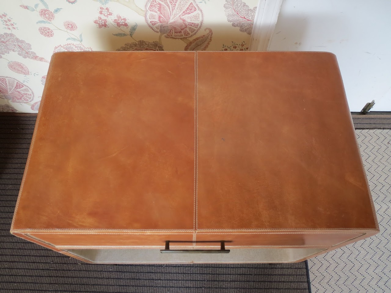 Leather-Wrapped Side Table