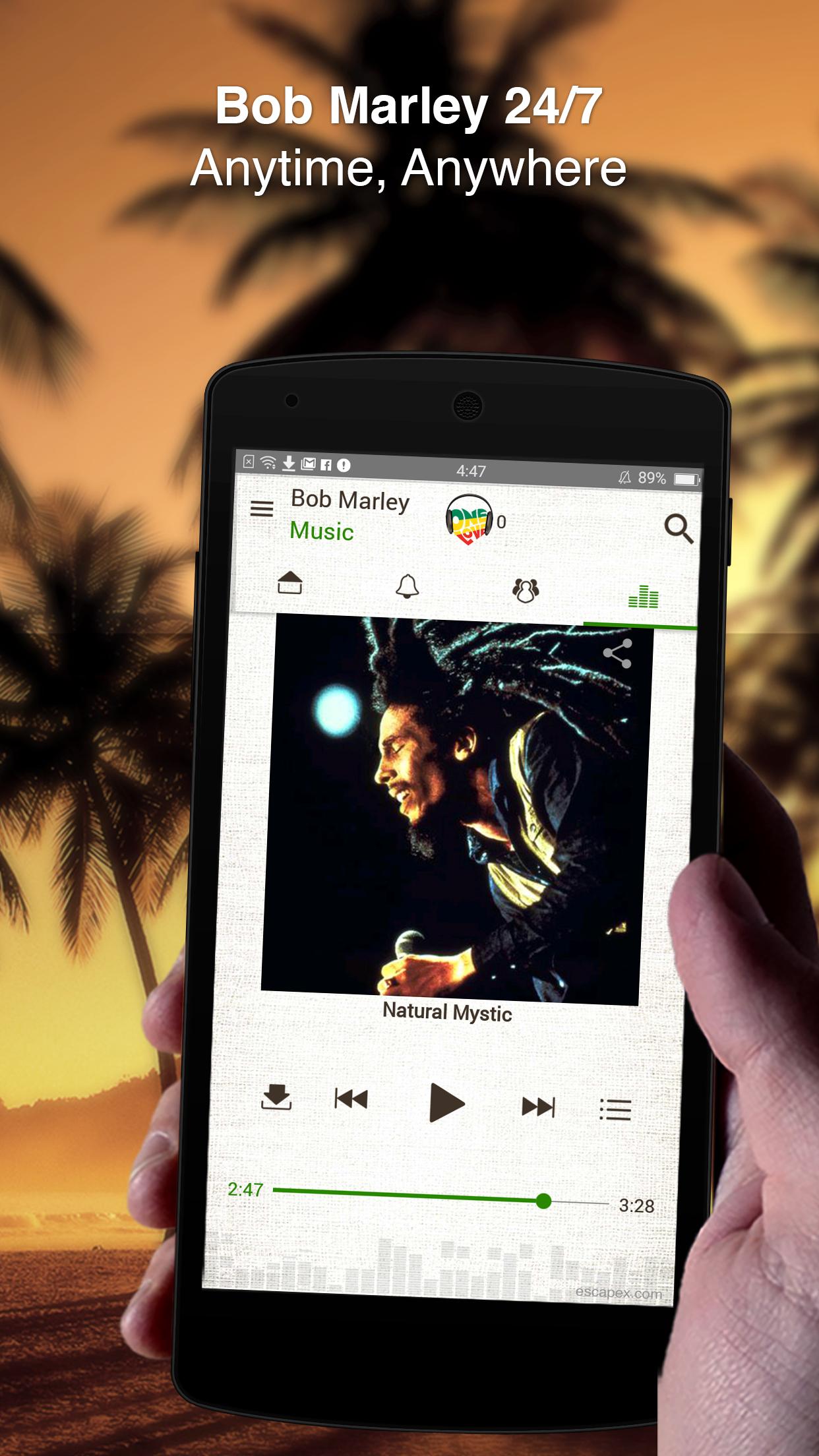 Android application Bob Marley Official Music screenshort