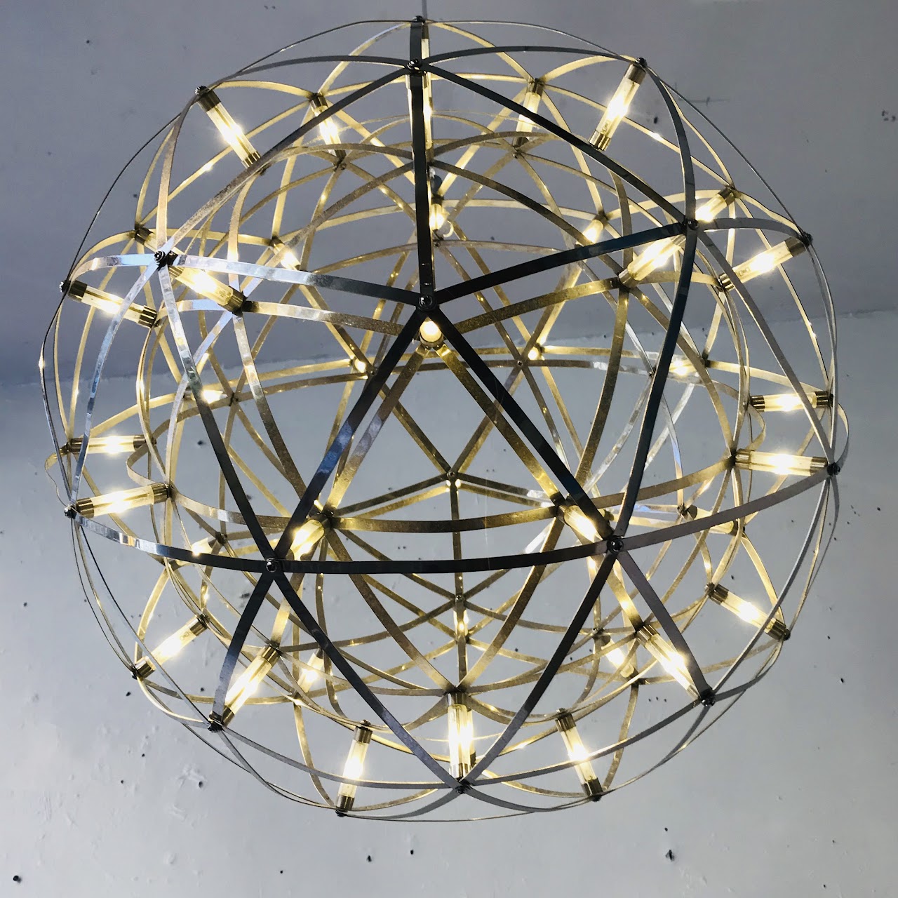 Chrome Double Sphere Pendant Light