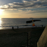 hayama beach with enoshima in the distance in Hayama, Japan 