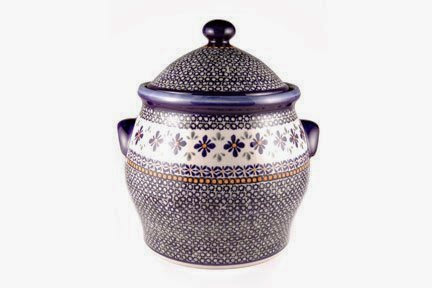  Polish Pottery Mosaic Flower Cookie Jar