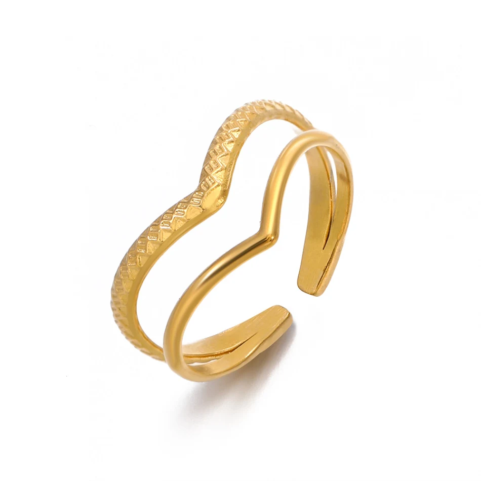 Anello da donna in acciaio al titanio con apertura regolabile Design selvaggio Gioiello resistente e confortevole per un look unico e di tendenza