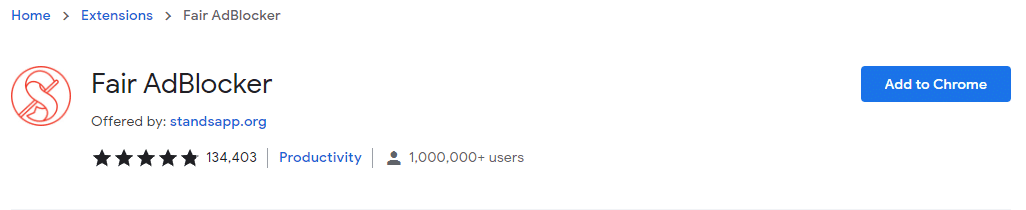 Fair AdBlocker в Интернет-магазине Chrome
