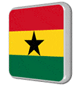 Square flag of Ghana icon gif animation