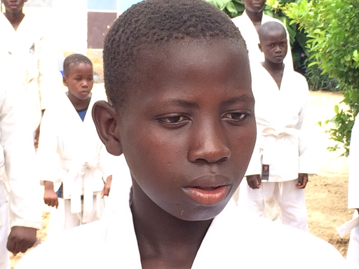 A young talibe in karate class