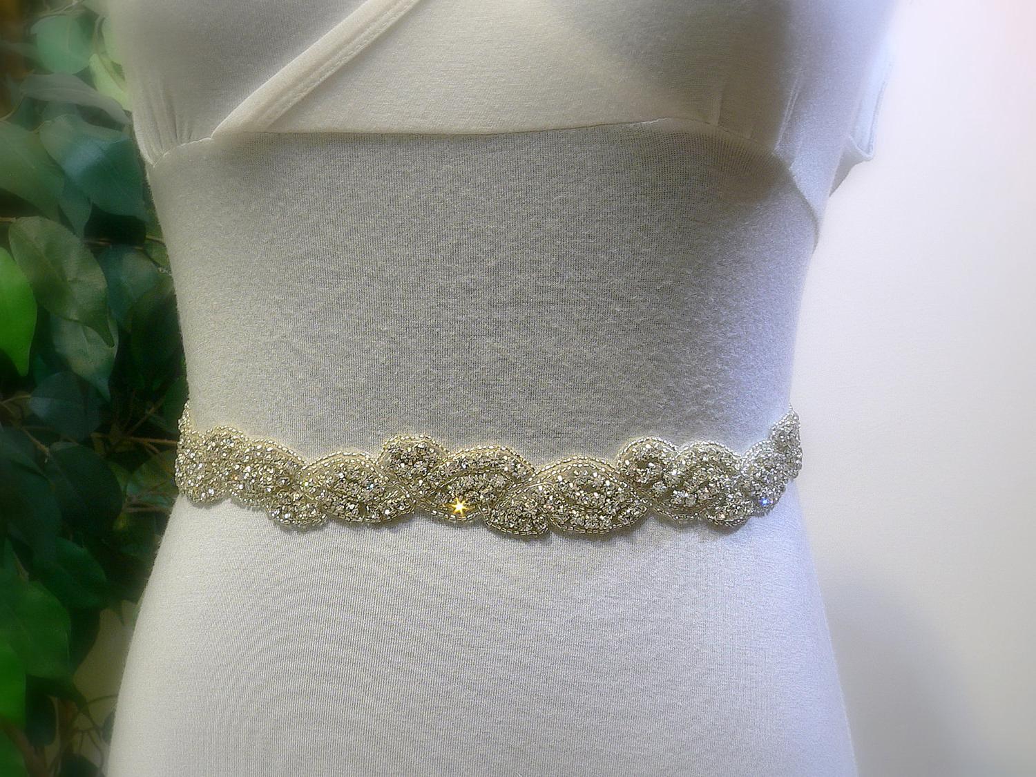 Twisted crystals-bridal sash