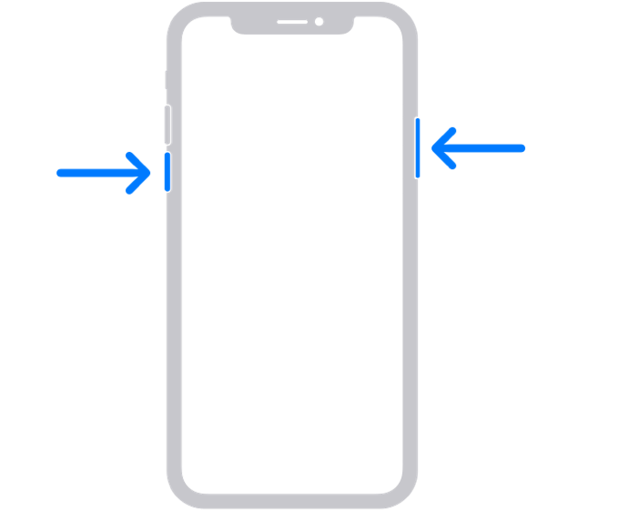 Volume omlaag en Sleep/Wake-knoppen