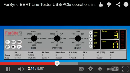 Video: FarSync BERT Line Tester USB/PCIe operation, installation and features