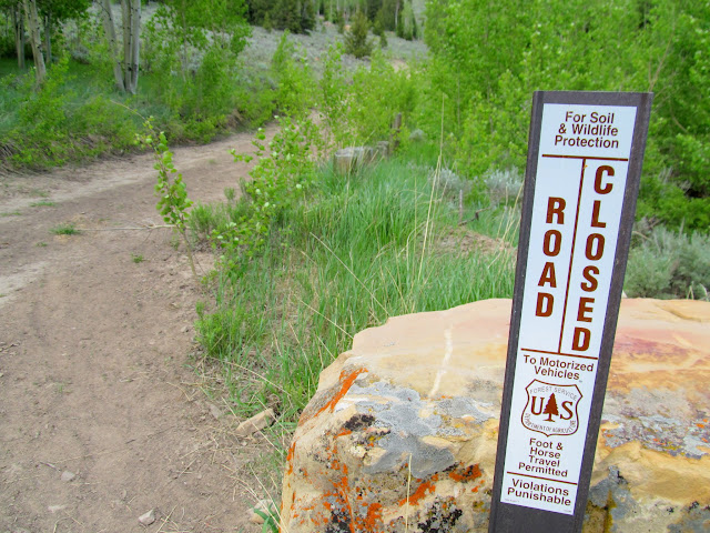 Road closure sign in Nuck Woodward Canyon