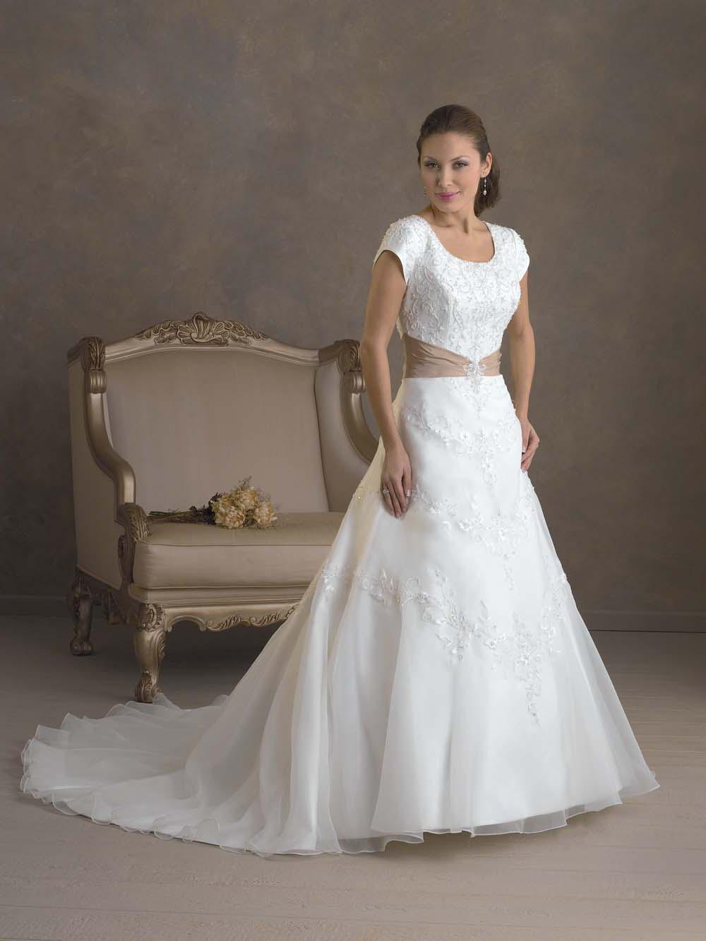 Short Sleeves Wedding Dress