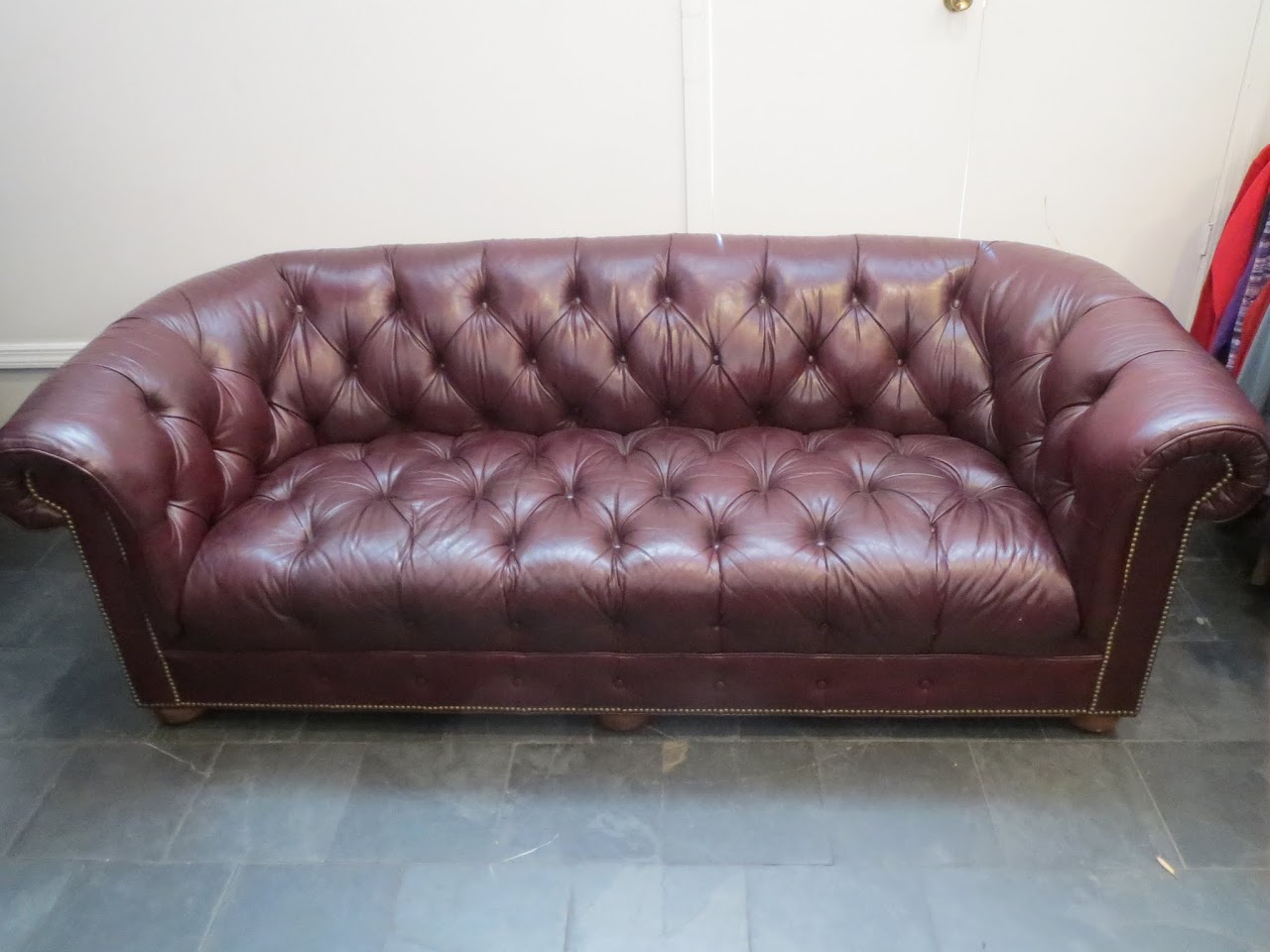 Eggplant Chesterfield Sofa