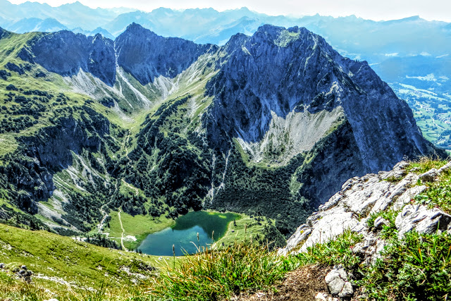 Blick Gaissalphorn Rubihorn Gaisalpsee Tour Entschenkopf primapage Oberstdorf Allgäu