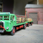 Leyland Interim Beaver, Beverleys Beers. After adding about 1mm. to the bottom of the cab and leading edge of the mudguard, it was fitted to an RTI chassis with Langley wheels and a scratchbuilt dray body. The trailer is a much-improved Base Toys item, and the barrel load is cut down from Trackside castings, with EFE crates on the trailer. The actual vehicle worked for the Wakefield-based brewery until preservation. It now resides at the Manchester Bus Museum, and is often rallied in the North of England.