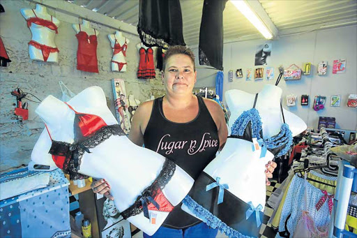 BRISK TRADE: Shantel Pretorius, owner of West Bank-based Sugar and Spice and Everything Nice, says her customers are fond of lingerie Picture: SINO MAJANGAZA