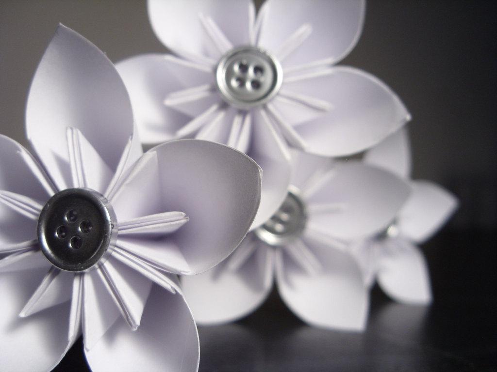 White with Silver Kusudama