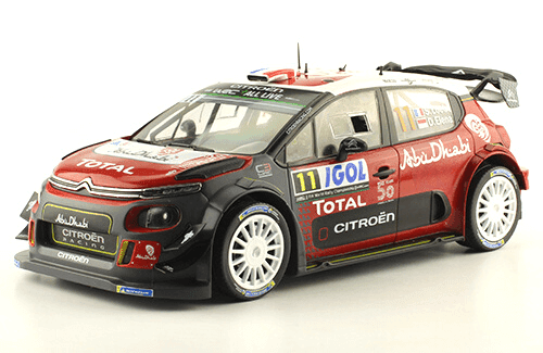 sebastien loeb collection, citroen c3 rallye tour de course 2018 1:18