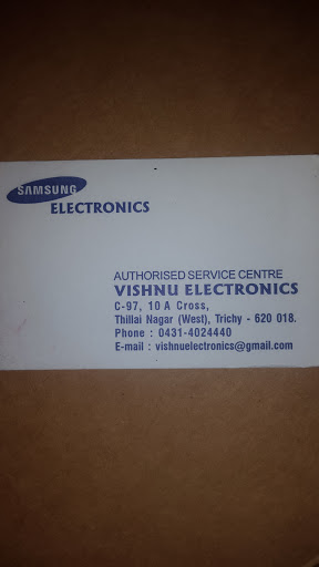 Vishnu Electronics, Thillai Nagar, North East Extension, Thillai Nagar, Tiruchirappalli, Tamil Nadu 620018, India, Electrical_Repair_Shop, state TN