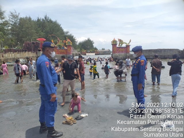 Amankan Wisata Bahari, Satpolair Polres Serdang Bedagai Patroli Laut