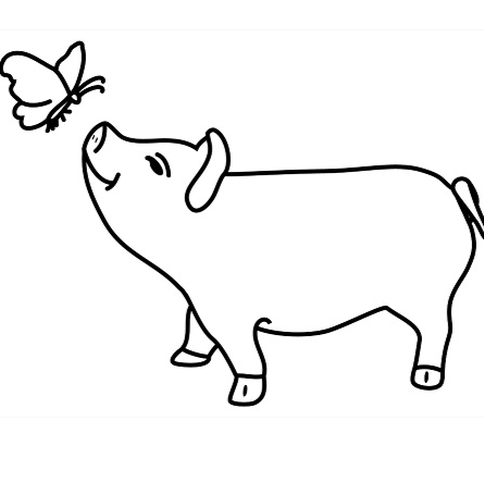 The butterfly and the pig logo