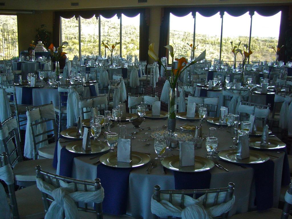 White linens, periwinkle blue