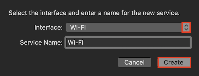 เพิ่มอินเทอร์เฟซ Wi-Fi ในรายการเครือข่าย