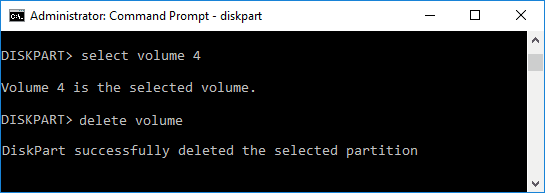 Hapus Volume atau Partisi Drive di Command Prompt