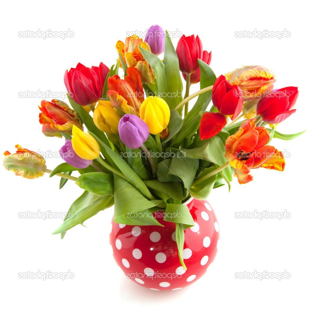 Colorful bouquet of tulips in