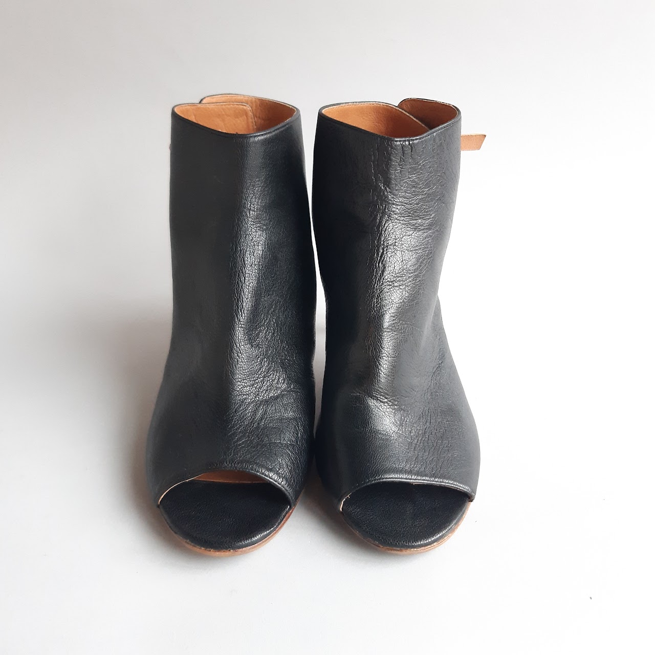 Coach Black Leather Cut-Out Booties