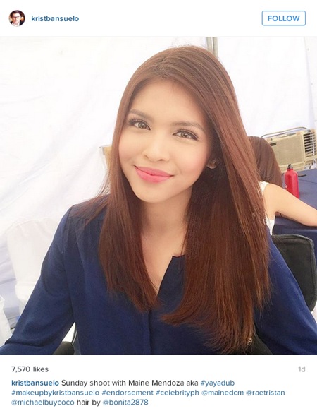 Maine Mendoza at the set of her third TVC