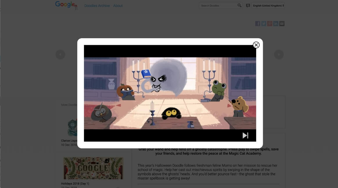 Accademia dei gatti magici |  Giochi Google nascosti da giocare