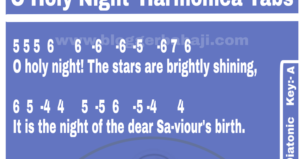 O Holy Night - Harmonica Sheet Music and Tab with Chords and Lyrics