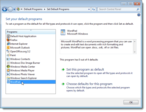 Configuración de sus programas predeterminados