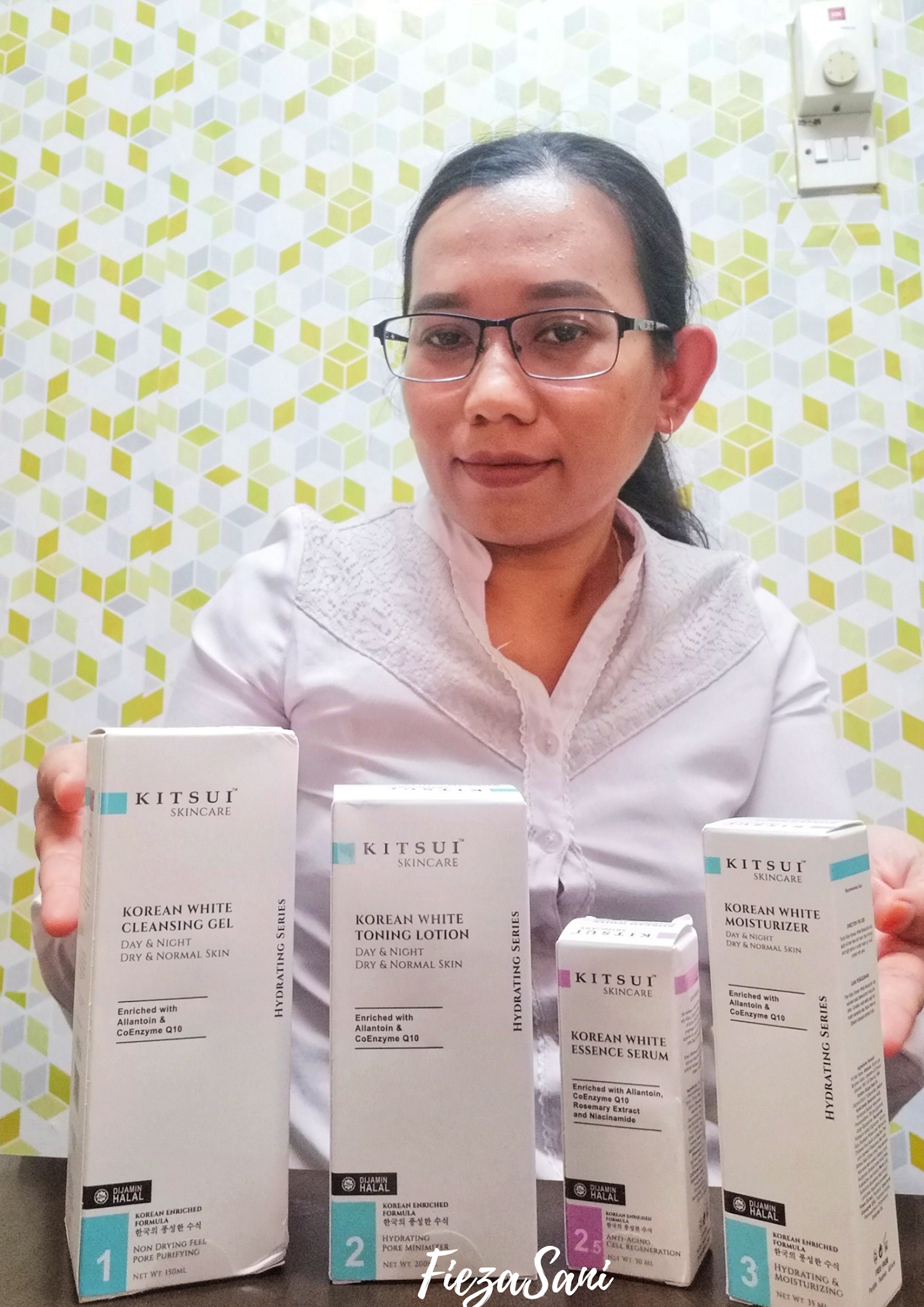 kitsui korean white skincare, kitsui skincare, penjagaan muka cara korea