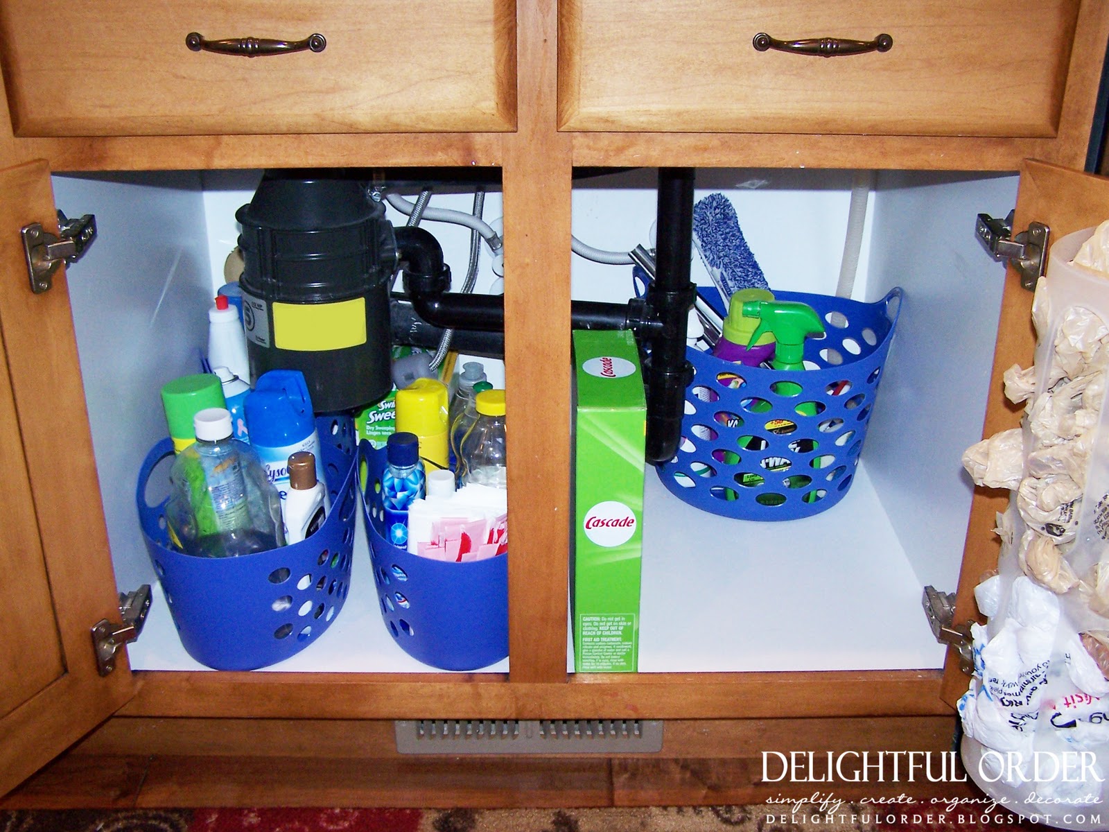 diy under kitchen sink organizing