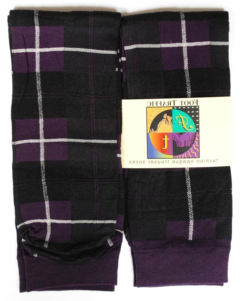 Black-Purple-White Plaid