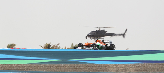 Force India helicoptero TV Bahrein 2012