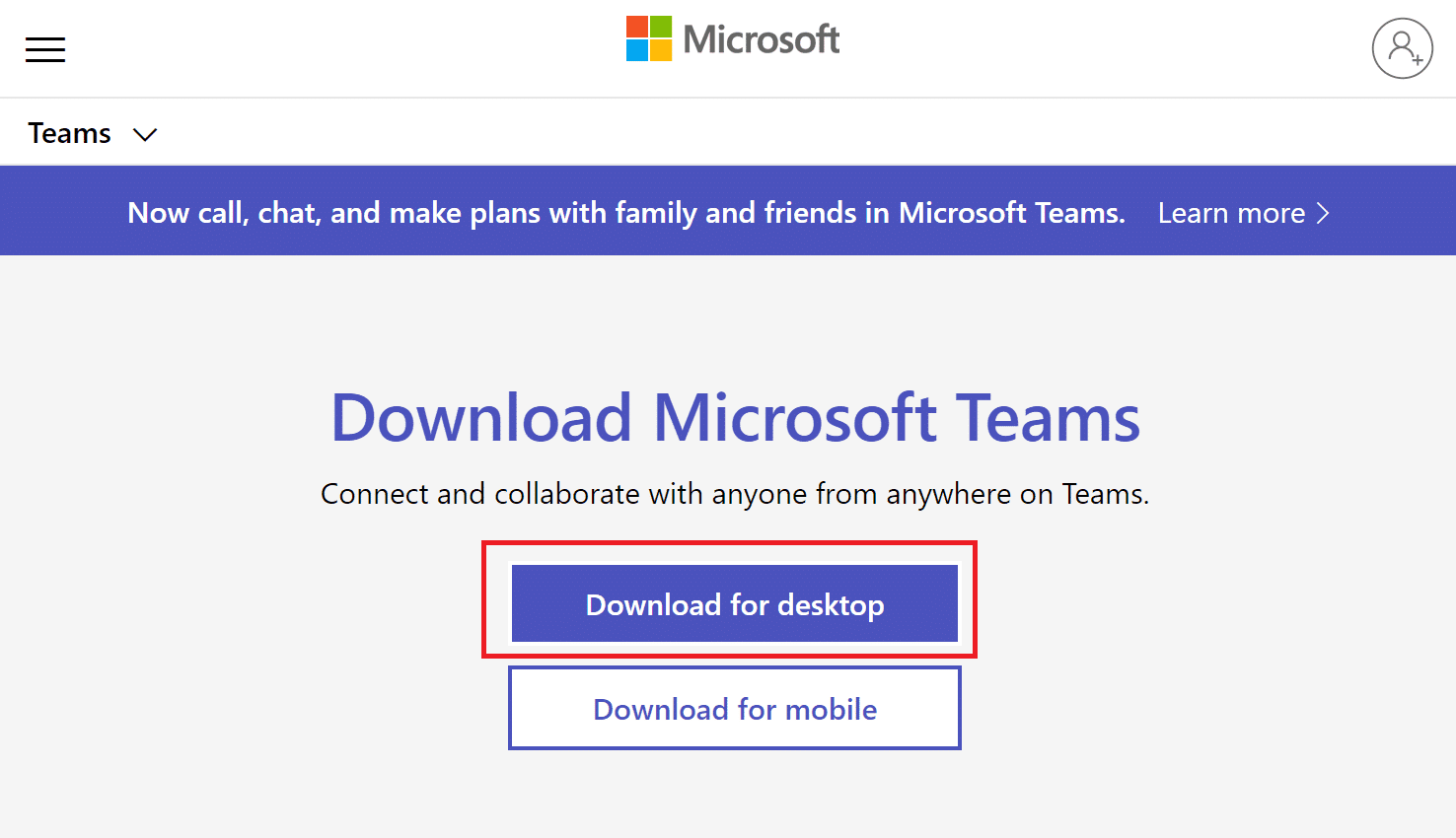 デスクトップ用にダウンロードをクリック|  MicrosoftTeamsが再起動し続ける問題を修正