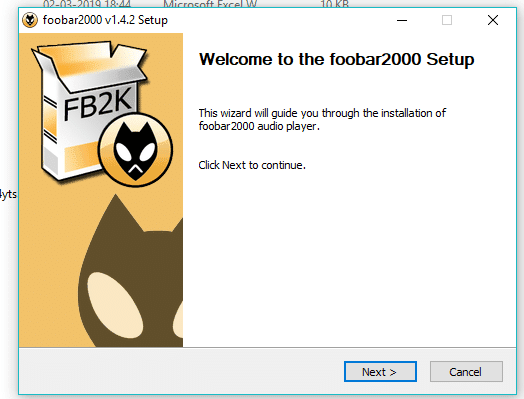 Open Foobar2000 vanuit de downloadoptie en klik op volgende om door te gaan