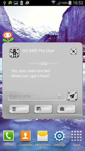 Metallic GO SMS Theme