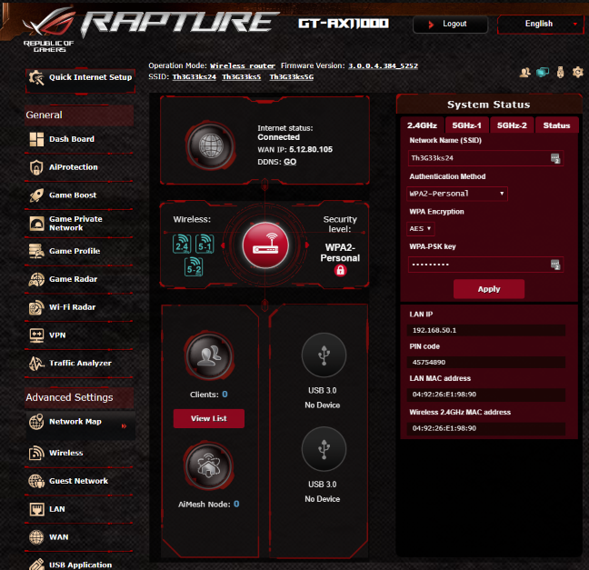 ASUS ROG Rapture GT-AX11000의 펌웨어