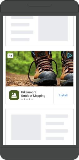 Example of a native app install ad on a mobile device