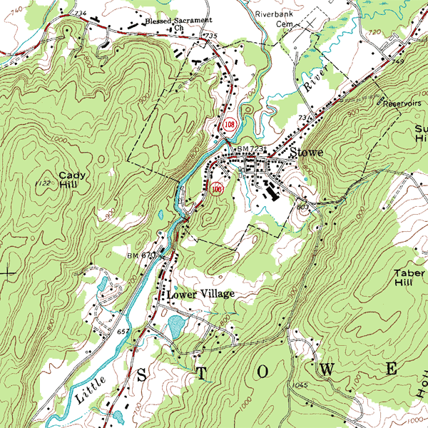 كتاب الخرائط الطبوغرافية ( د/ سعيد المغربى ) Topographic_map_example