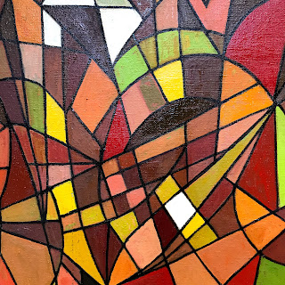 Martin Rosenthal Signed Modernist Geometric Large Scale Oil Painting