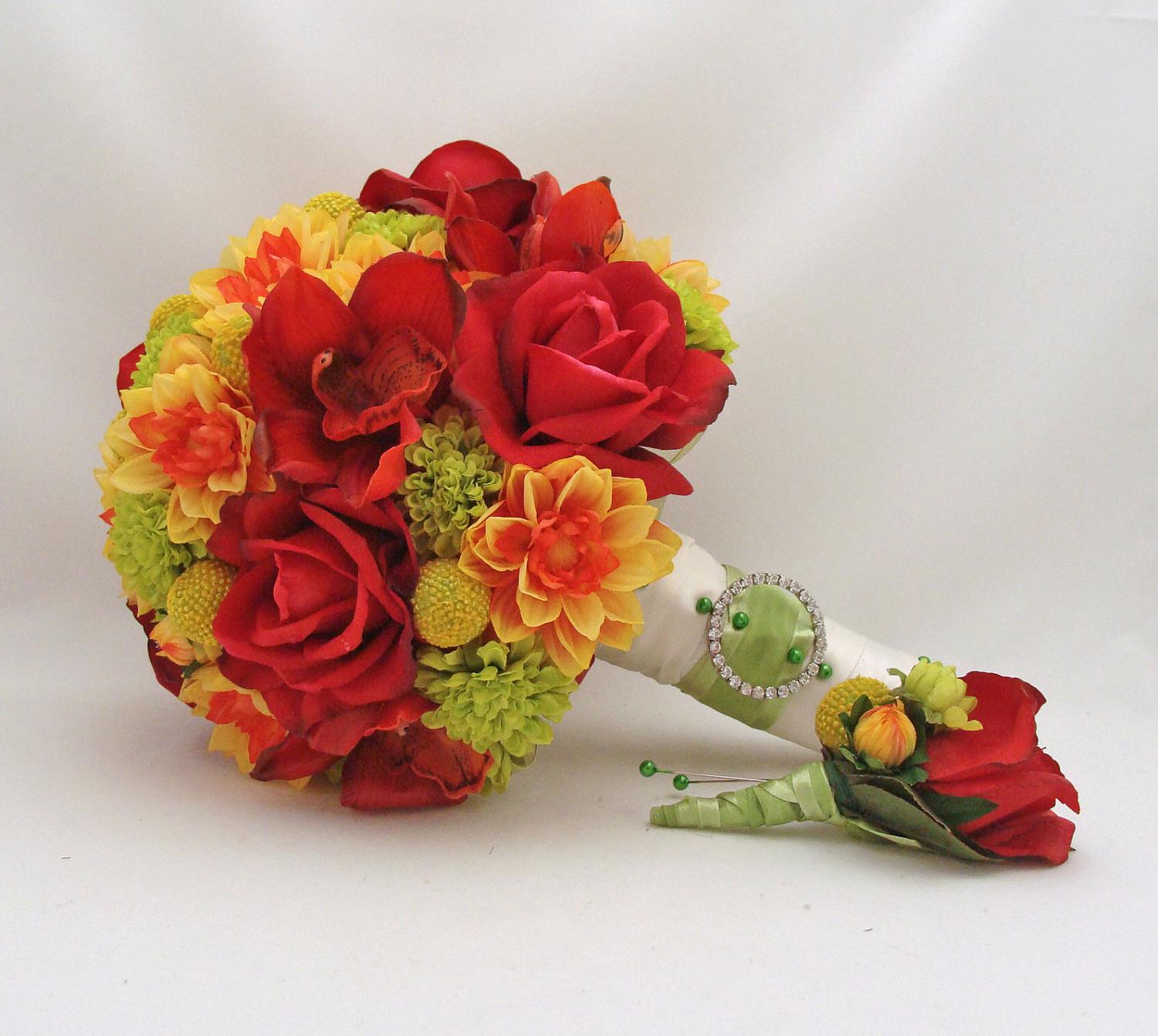 Silk Flower Bridal Bouquet