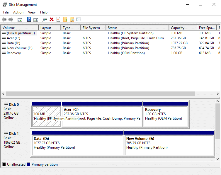 Vérifiez si votre PC utilise UEFI ou Legacy BIOS à l'aide de la gestion des disques