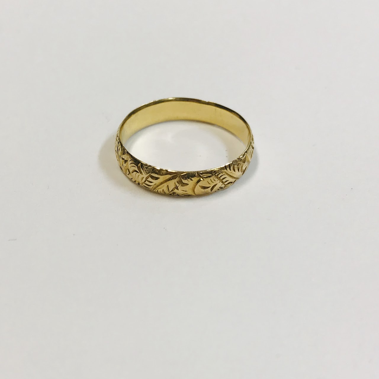 18K Gold Etched Ring