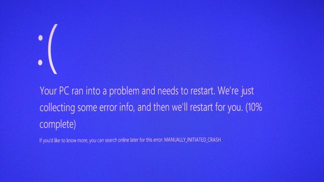 BSOD, Blue Screen Of Death, Windows, gâchette, force