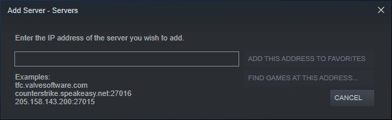 ตอนนี้ พิมพ์ที่อยู่ IP ของเซิร์ฟเวอร์ที่คุณต้องการเพิ่มในหน้าต่างป๊อปอัป เพิ่มเซิร์ฟเวอร์- เซิร์ฟเวอร์