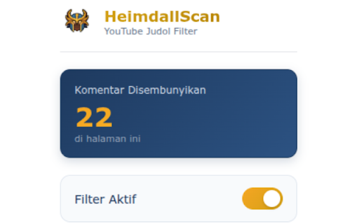 HeimdallScan - YouTube Judol Filter screenshot 2