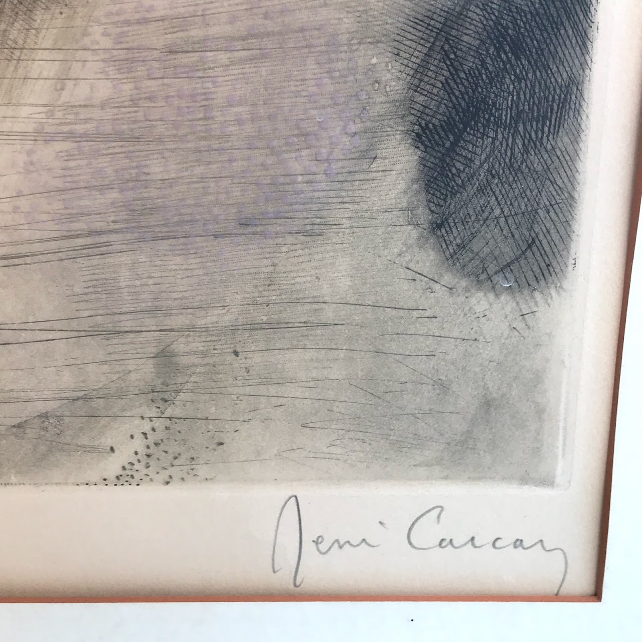 René Carcan Signed Aquatint Etching